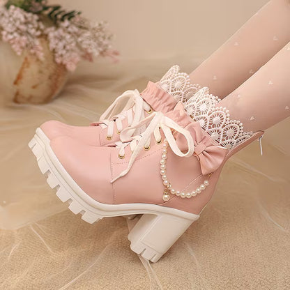 Nouvelles Bottes Courtes à Talons Hauts 🖤