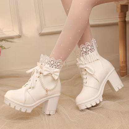 Nouvelles Bottes Courtes à Talons Hauts 🖤